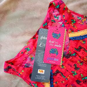 Global Desi Liva Sleeveless Tunic Size XS 75 cm.