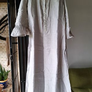 Silver Embroidered Kurti