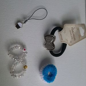 Combo Accessories Of Rings, Phone Charm, Gatez