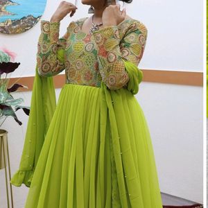 I Will Sale The Parrot Green Gown..Gown With.. Siz