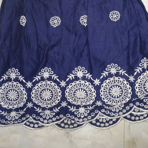 Floral Embroidery Navy Vintage Dress