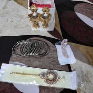 Combo Of 3 Party Wear Earning Mangtika Bangles