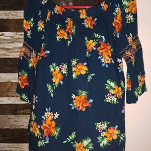 Pantaloons Off Shoulder Floral Top Size- S