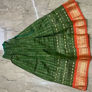 Beautiful Green Pattu Parikini/Pavadai/Lehenga