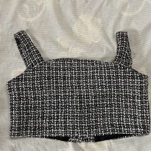 Korean Tweed Crop Top