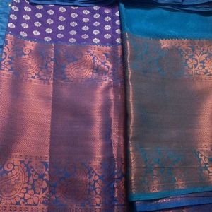 New Stunning Blue Semi Venkatagiri Pattu Saree