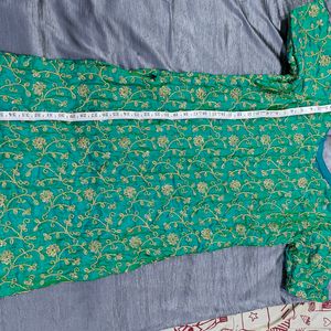 Green Zari Work Kurta