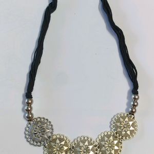 Oxidised Choker Necklace With Latkans