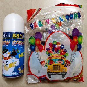 Snow Spray And Balloon For Birthday Party Celebrat