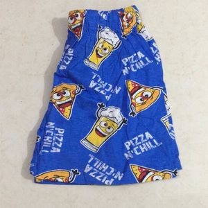 Women’s Shorts Pizza N Chill Print Blue Colour