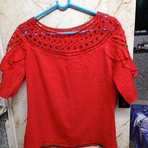 Red Georgette Top