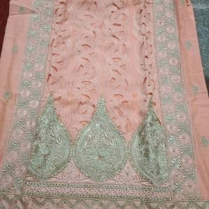 Semi Stitched Suit With Dupatta