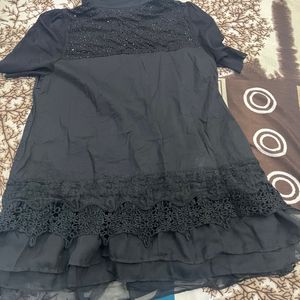 black frill top