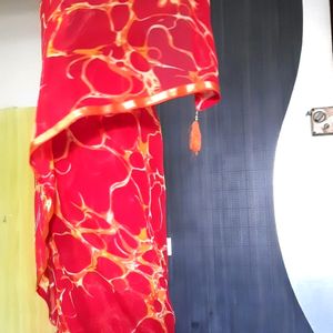 Saree in red color