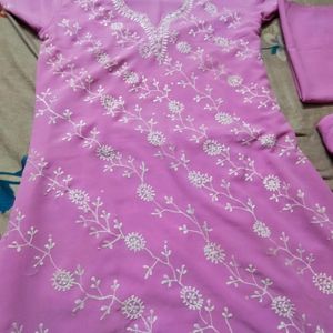 Magenta Colour Kurta Pant Dupatta XXL