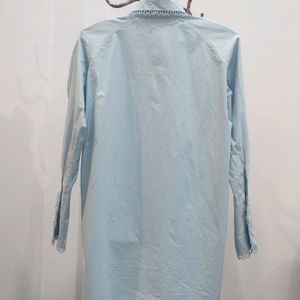 Light Blue Designed Collared Shirt