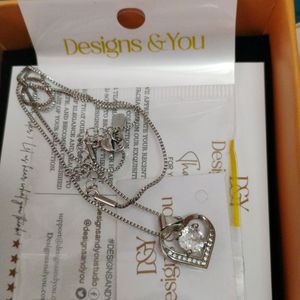 Heart Shape 9.25 Silver Plating Chain .