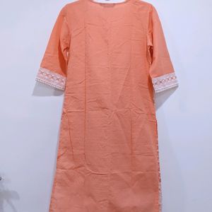 Peach Embroidery Kurta