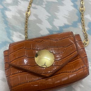 Tan New Sling Bag With Good Quality Adjustable Cha