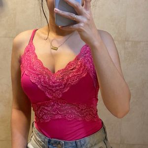 Zara Pink Lace Bodysuit