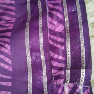 brand new Leheriya purple saree attached फॉल