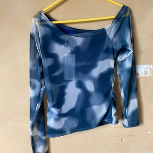 Abstract One Shoulder Top