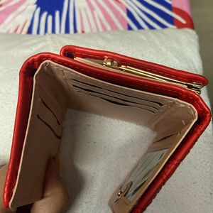 Beautiful RED COLOUR spacious Girls/womens Wallet.