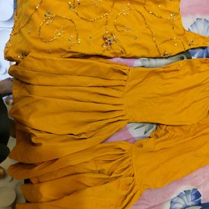 Butique Beautiful Mustard Sharara Set For Wome