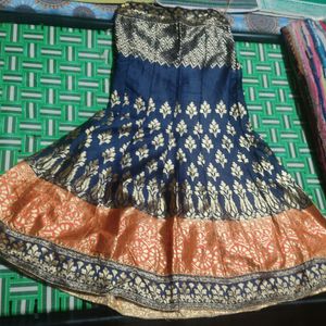 Blue ,Golden , Orange Fishcut Lehnga Choli