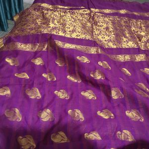 2 Times Used Saree With Stitched Blouse