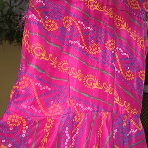 Bandhani Print Gown