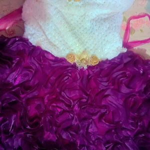 Purple Rose Velvet Frock