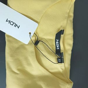 Nuon Yellow Cotton Blend Crop T-Shirt