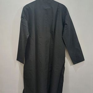 Silk Kurta Chudidar Set(Black With Work)