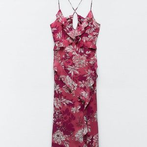 ZARA Printed Ruffle Dress