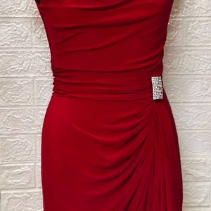 Mini Bodycon Red Dress For Medium Size Women