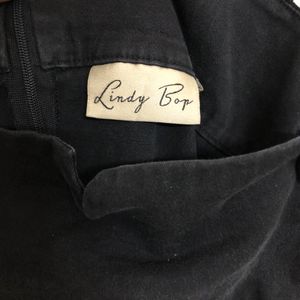 Lindy Bop Black Dungaree Dress Skirt