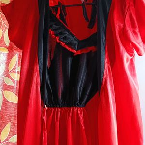 Red ♥️tie up night dress