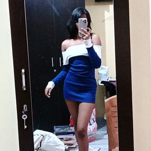 blue offshoulder sweater dress IMPORTED(Malaysian)