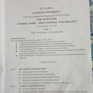 Educational Psychology -B.A 2nd Sem. Education