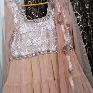 Ball Gown With Frill Dupatta