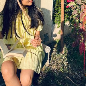 Lime Yellow Frill Dress