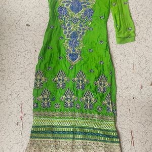 Parrot And Blue Kadai Kurta