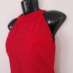 Red Color Party Dress (Women's)