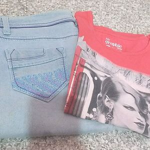 Girls jeans And Tshirt