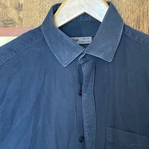 Trendy Navy Blue Shirt For Men