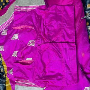 Party Wear Chanderi Silk Saree With Ready Blause