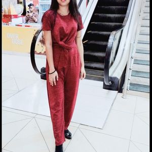 SHIMMERY MAROON JUMPSUIT