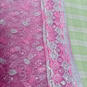 Fully Heavywork Partywear Silver Pink Saree🌸💕