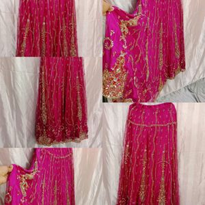 Rose Color Wedding Lahenga Choli Set